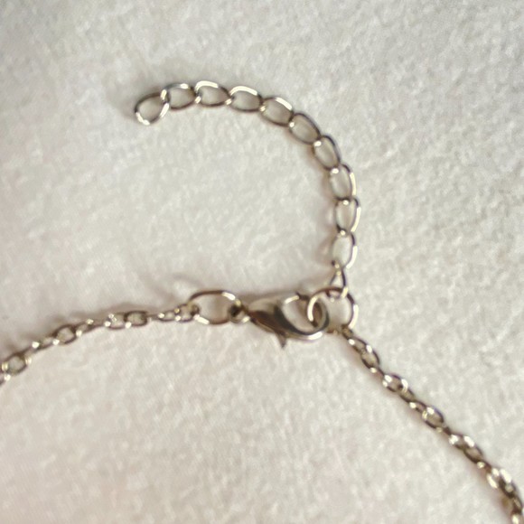 Lariat Chain Necklace Double Infinity Silver Tone Pendant - Picture 6 of 9